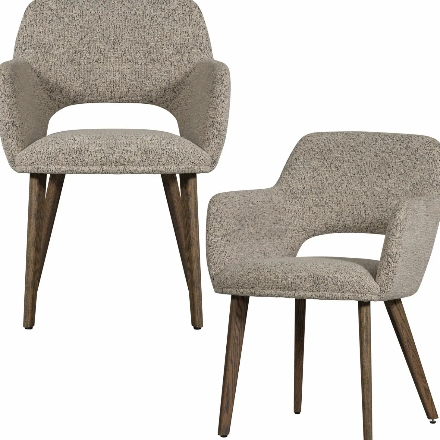 Eetkamerstoel Murat Bruin onderstel - Naturel/Bruin - Loft24.nl