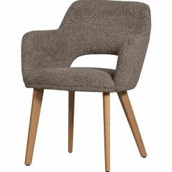 Eetkamerstoel Murat Naturel onderstel - Taupe/Bruin - Loft24.nl