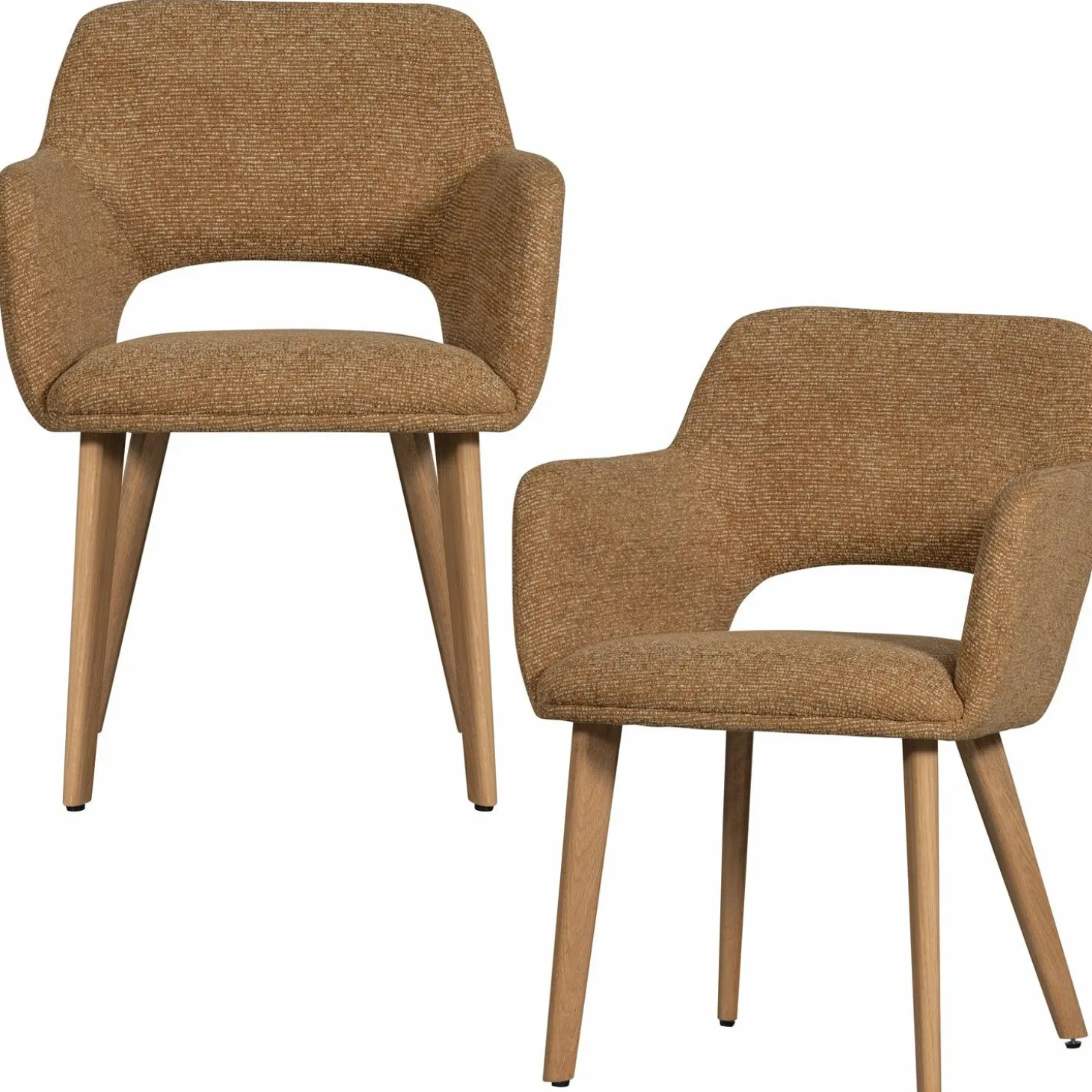 Eetkamerstoel Murat Naturel onderstel - Geel/Bruin - Loft24.nl