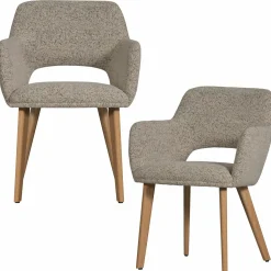 Eetkamerstoel Murat Naturel onderstel - Naturel/Bruin - Loft24.nl