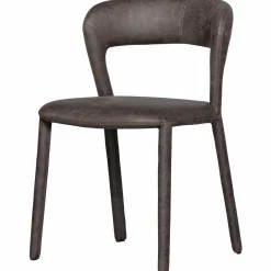 Eetkamerstoel Noble Lederlook - Antraciet - Loft24.nl