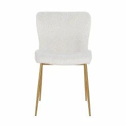 Eetkamerstoel Odessa Bouclé kleur Wit - Loft24.nl