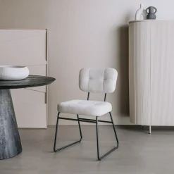 Eetkamerstoel Padola Bouclé - Naturel - Loft24.nl