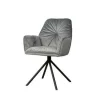 Eetkamerstoel Palma met armleuning - Grijs - Loft24.nl