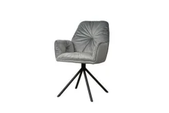 Eetkamerstoel Palma met armleuning - Grijs - Loft24.nl