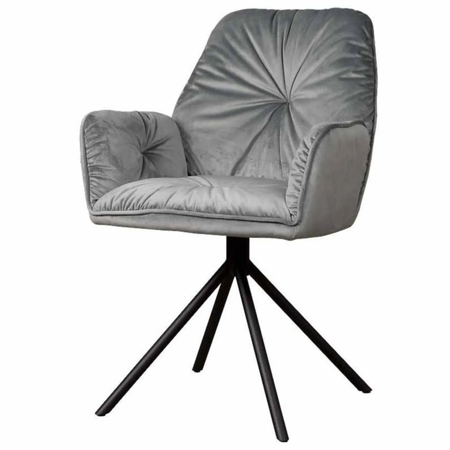 Eetkamerstoel Palma met armleuning - Grijs - Loft24.nl