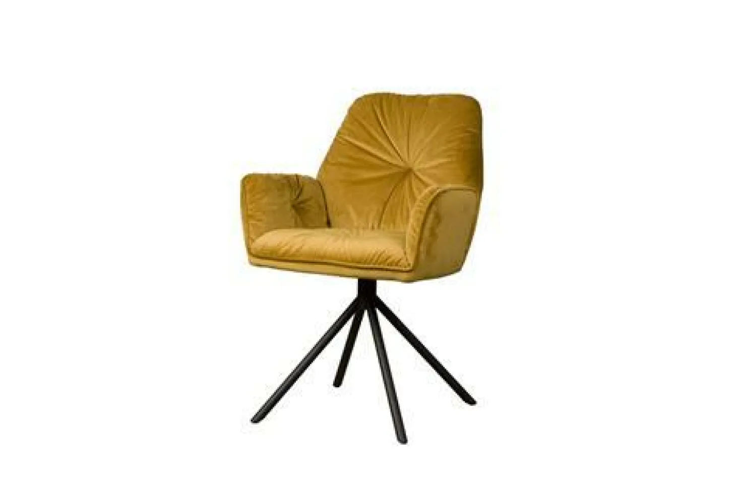 Eetkamerstoel Palma met armleuning - Geel - Loft24.nl