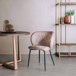 Eetkamerstoel Perano Velvet - Zand - Loft24.nl