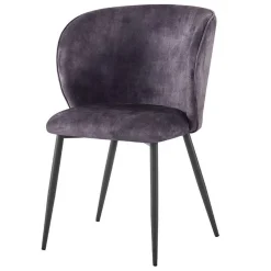 Eetkamerstoel Perano Velvet - Donkergrijs - Loft24.nl