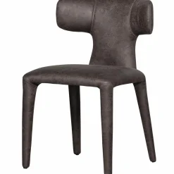 Eetkamerstoel Permit Lederlook - Antraciet - Loft24.nl