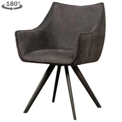 Eetkamerstoel Riviera - Donker grijs - Loft24.nl