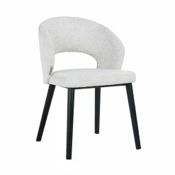 Eetkamerstoel Savoy Bouclé kleur Wit - Loft24.nl