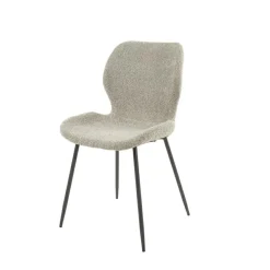 Eetkamerstoel Shell Bouclé - Wit - Loft24.nl