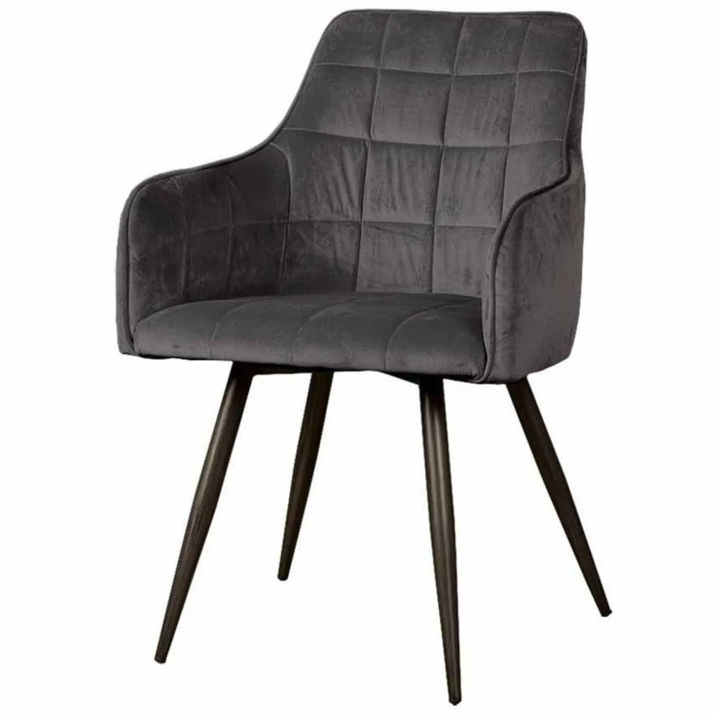 Eetkamerstoel Silva Velvet - Grijs - Loft24.nl