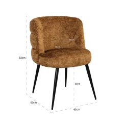 Eetkamerstoel Stella Chenille kleur Cognac - Loft24.nl