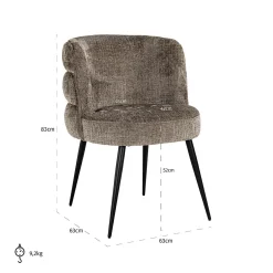 Eetkamerstoel Stella Chenille - Loft24.nl