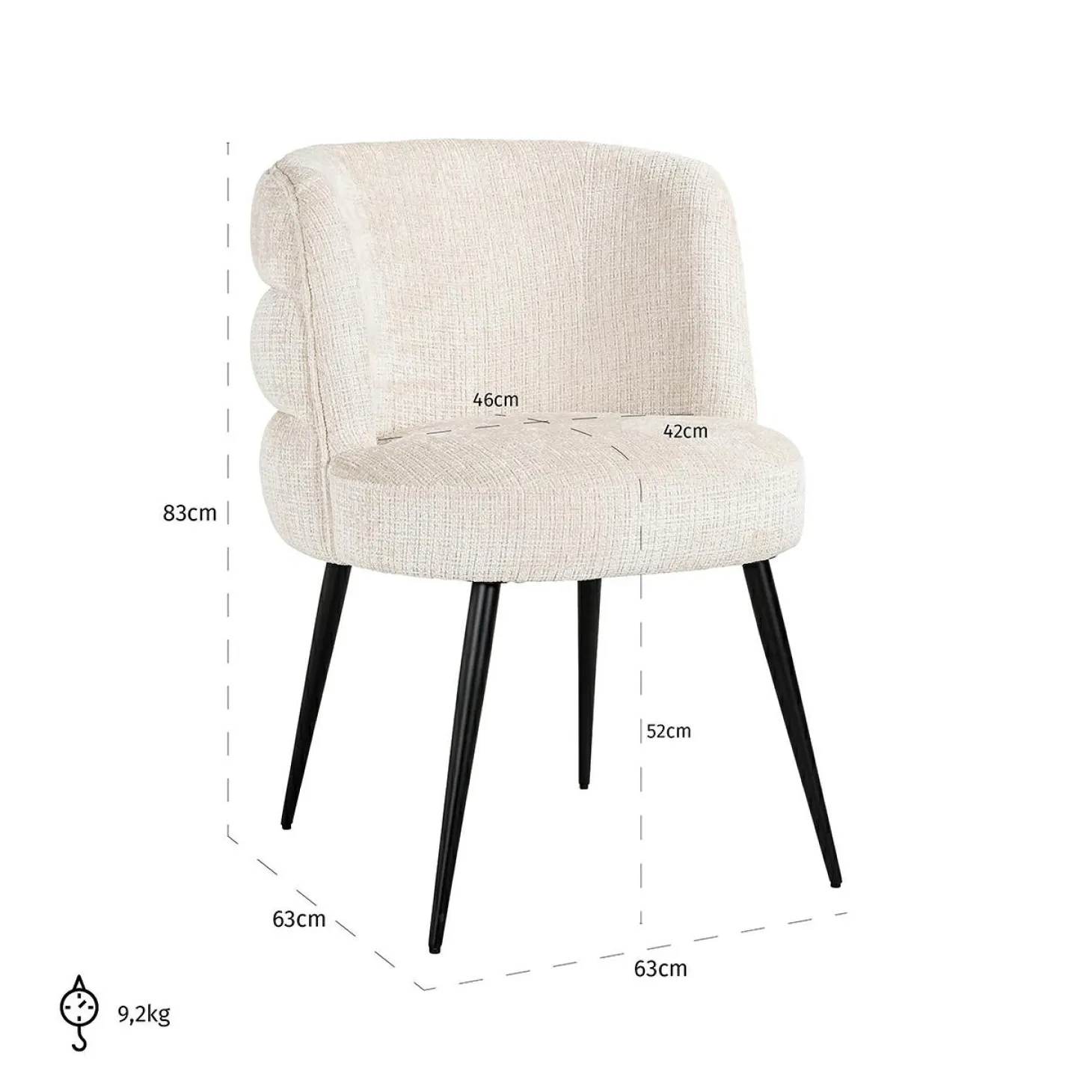 Eetkamerstoel Stella Chenille - Loft24.nl