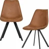Eetkamerstoel Sven Lederlook - Cognac - Loft24.nl