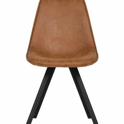 Eetkamerstoel Sven Lederlook - Cognac - Loft24.nl