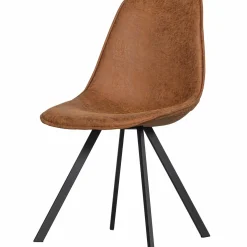 Eetkamerstoel Sven Lederlook - Cognac - Loft24.nl