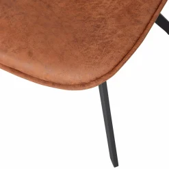 Eetkamerstoel Sven Lederlook - Cognac - Loft24.nl