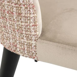 Eetkamerstoel Tabitha Velvet en stof kleur Khaki/Rose - Loft24.nl