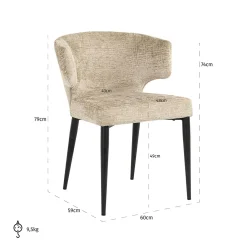 Eetkamerstoel Taylor Chenille - Loft24.nl