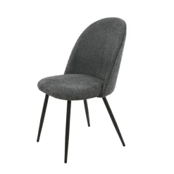 Eetkamerstoel Tom met hoge rug - Bouclé Grijs - Loft24.nl