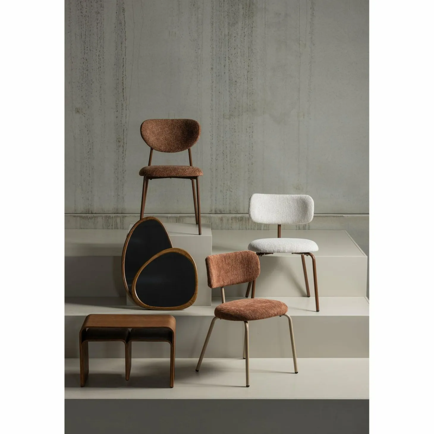 Eetkamerstoel Travis Geweven stof - Off White - Loft24.nl