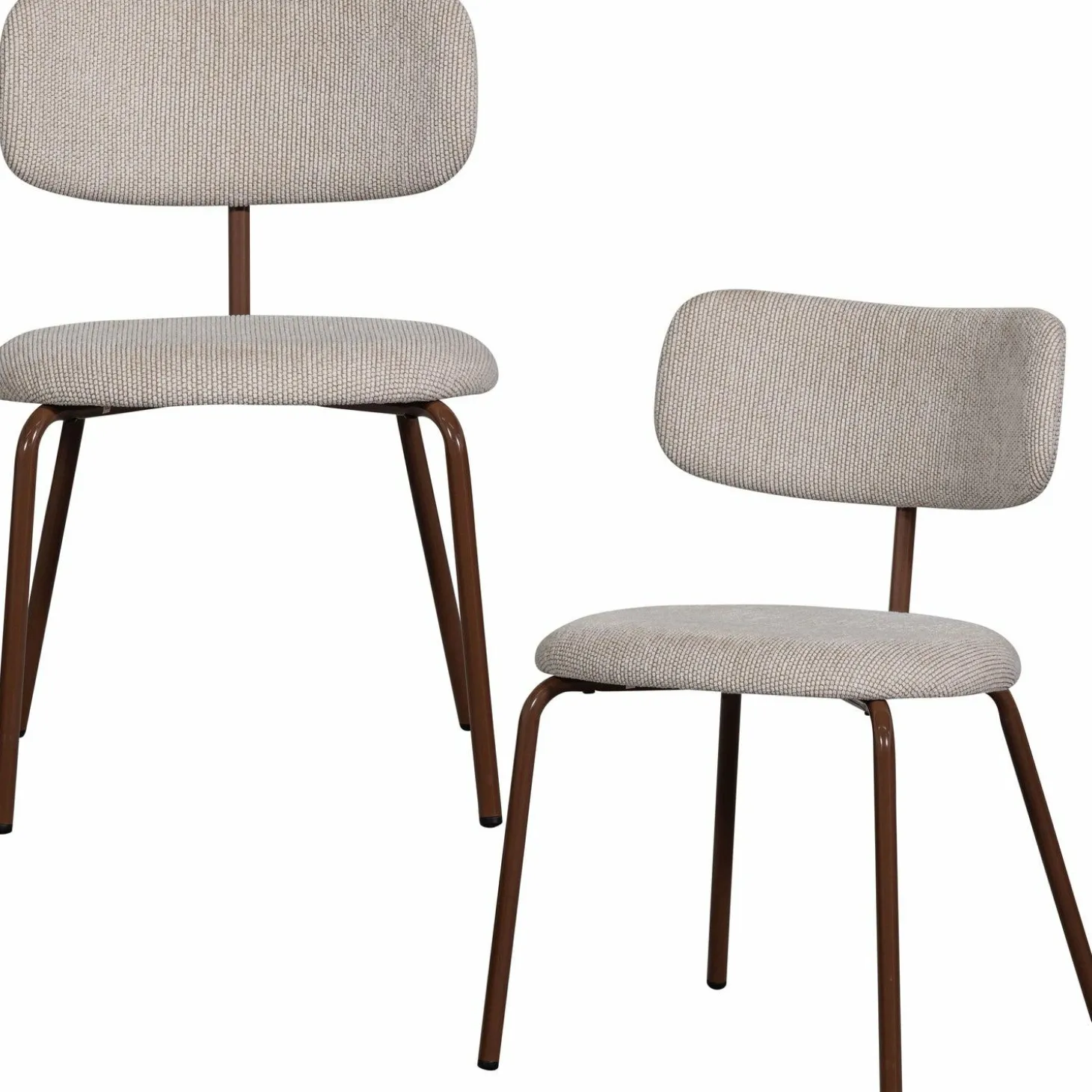 Eetkamerstoel Travis Geweven stof - Off White - Loft24.nl