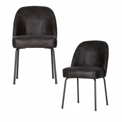 Eetkamerstoel Vogue Eco-leder - Zwart - Loft24.nl