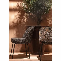Eetkamerstoel Vogue Velvet - Bouquet Zwart - Loft24.nl
