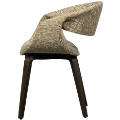 Eetkamerstoel Yossi Bruin houten onderstel- Zand - Loft24.nl