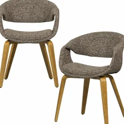 Eetkamerstoel Yossi Naturel houten onderstel - Bruin - Loft24.nl