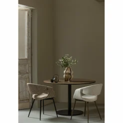 Eetkamerstoel Yossi Zwart onderstel - Zand - Loft24.nl