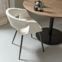 Eetkamerstoel Yossi Zwart onderstel - Naturel - Loft24.nl
