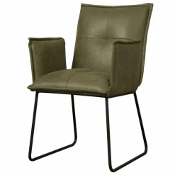 Eetkamerstoelstoel Seda met armleuning - Groen - Loft24.nl