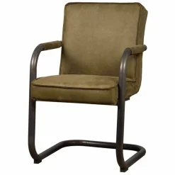 Eetkamerstoelstoel Volano met armleuning - Groen - Loft24.nl