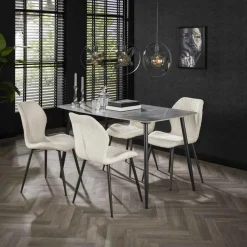 Eettafel Arek Keramiek 140cm - Grijs - Loft24.nl