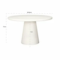 Eettafel Bloomstone Ø130 cm - Wit - Loft24.nl