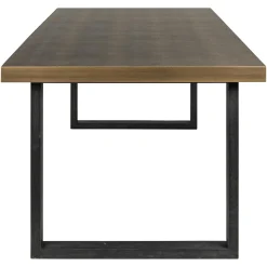 Eettafel Bloomville segrijn lederlook 200 x 100 cm - Zwart - Loft24.nl
