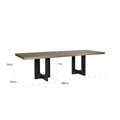 Eettafel Cambon 280 x 110 cm - Dark Coffee - Loft24.nl