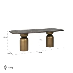 Eettafel Cavo Acaciahout 230 x 100cm - Bruin - Loft24.nl