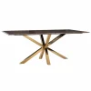 Eettafel Conrad Faux Marmer 200 x 100 cm - Goud - Loft24.nl