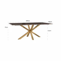 Eettafel Conrad Faux Marmer 200 x 100 cm - Goud - Loft24.nl