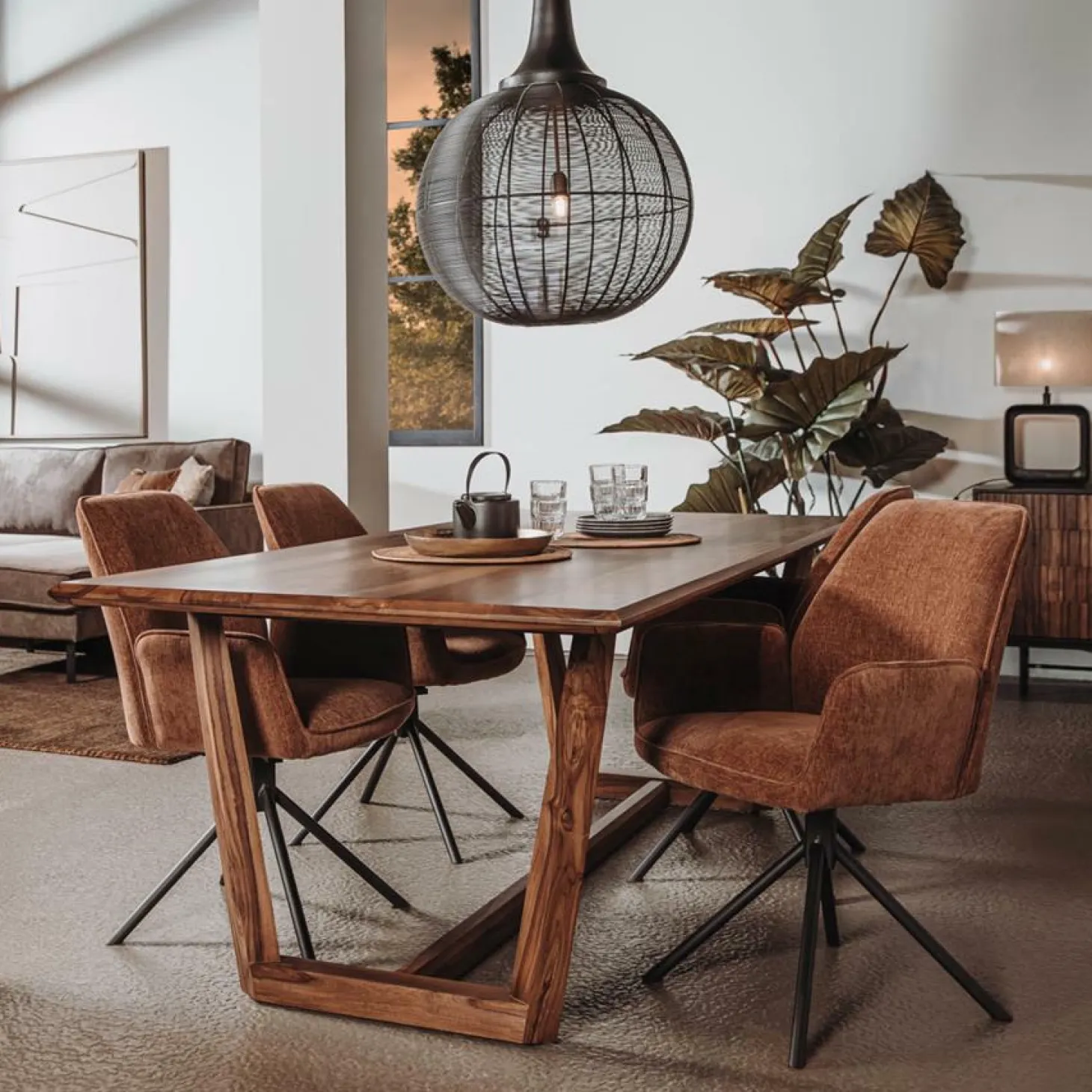 Eettafel Dimaro Sheeshamhout 200 cm - Loft24.nl