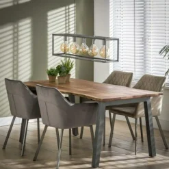 Eettafel Edge acaciahout 180 x 90 cm - Naturel - Loft24.nl