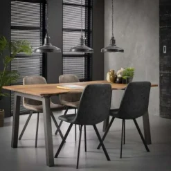 Eettafel Edge acaciahout 180 x 90 cm - Naturel - Loft24.nl