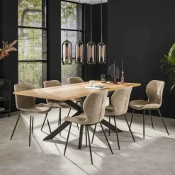 Eettafel Fine Visgraat 200cm - Naturel Eiken - Loft24.nl