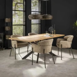 Eettafel Fine Visgraat 200cm - Naturel Eiken - Loft24.nl